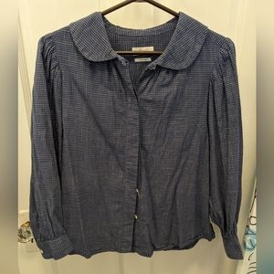 Toast Navy Check Shirt UK Size 12